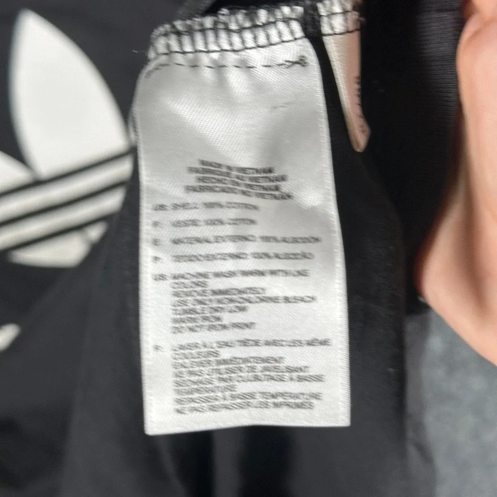 Adidas T-Shirt Mens Size M Black Trefoil Graphic Short Sleeve Cotton Sportswear